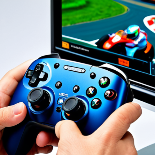 레이싱게임의 인풋 디바이스 - Ergonomic Controller Focus**

"Close-up shot of hands holding a racing game controller, focusing on ...