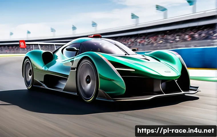 레이싱 모드별 장단점 - A high-performance sports car speeding on a professional race track in daytime, depicted in dynamic ...