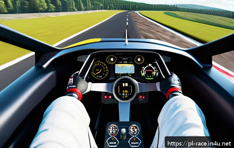 레이싱게임의 시장 규모 - Hyper-realistic racing scene set in a photorealistic open world environment, featuring a sleek, mode...